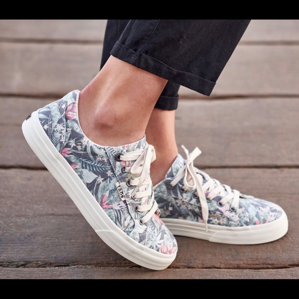 Taos Footwear Floral Platform Tennis Shoes Plim Soul Like New Size 8
